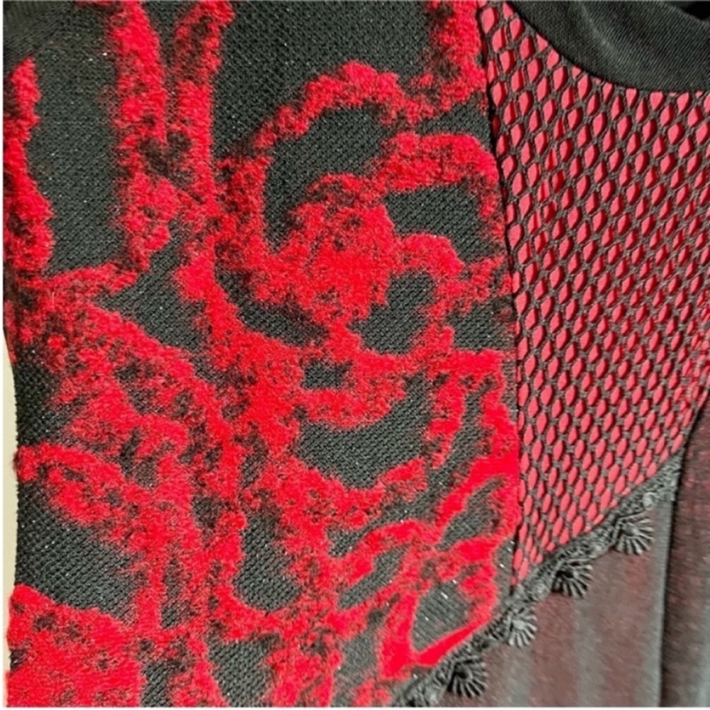 Dolcezza dress red black art to wear mesh sheer lace embroidered - Picture 2 of 9